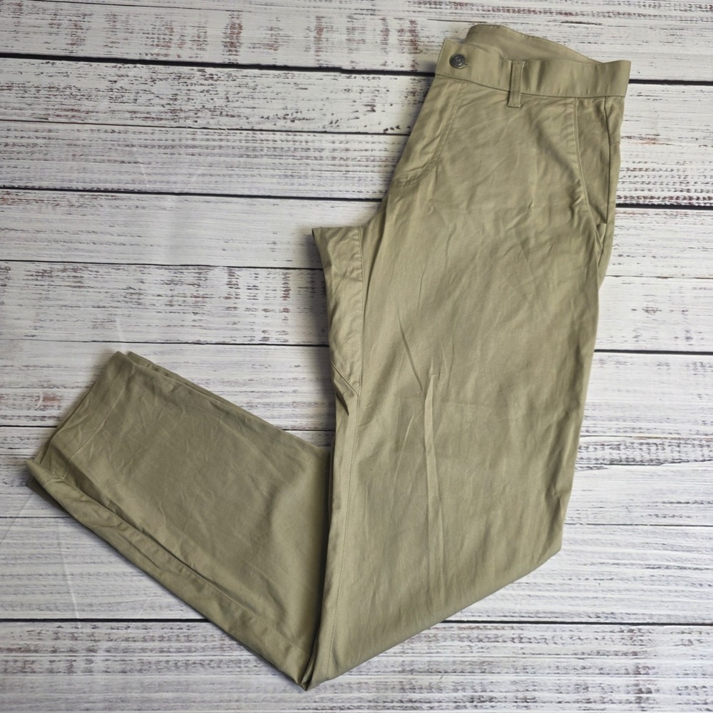 Fabletics High Side Chino Pants Mens 32x30 (Tag 30x32) Beige Khaki Slim Fit Golf